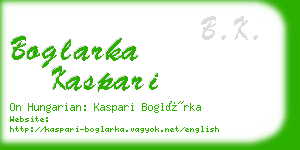 boglarka kaspari business card